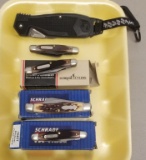 5 assorted Schrade folding knives,