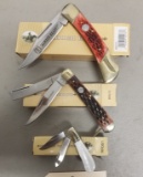 3 New Rough Rider folding knives,