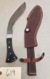 Custom Damascus Kukri fixed blade,