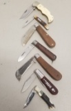 6 assorted vintage folding knives,
