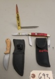 3 assorted like new knives,