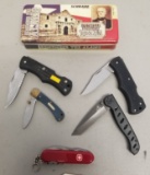 6 assorted knives including Schrade, Gerber and mo