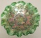 Green Carnival Glass Candy Dish