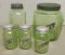 Vintage Green Glass Cookie/Spice Jar Set