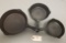 Griswold No. 3, 5, and 7 small logo Cast Iron Skillet lot,