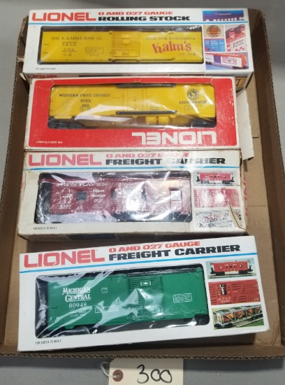 4-Lionel 0 & 027 Gauge Freight Cars