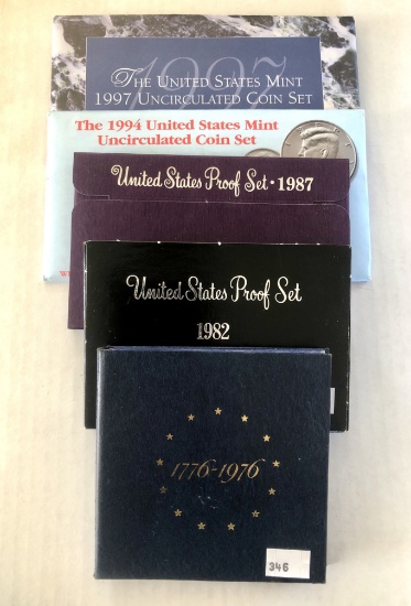 Bicen. Silver Set, 1982, 87 Proof Sets, 1994 UNC Set, 87 UNC Set,