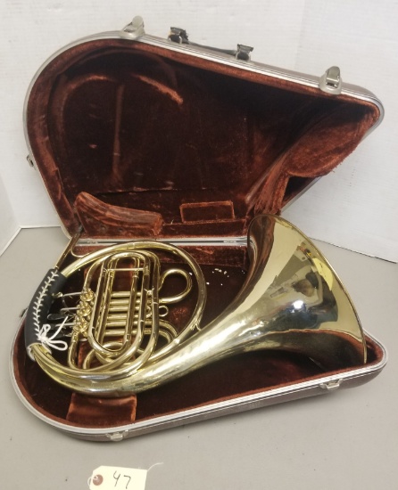 Olds French Horn in case,