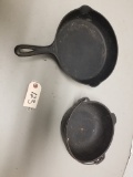 Griswold #8 & an Unmarked Cast Iron Pot