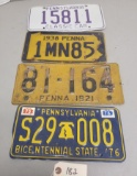 4-Assorted Pennsylvania License Plates