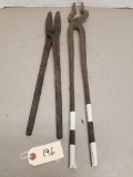 2-Large Long Handled Blacksmith Tongs