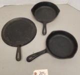 3-Cast Iron Skillets