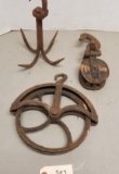 Assorted Vintage Pulley & Hook Lot