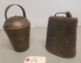 2 Vintage Tin Cowbells,