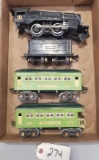 Lionel 259E with 2-Green Coaches