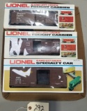 3-Lionel 0 and 027 Gauge Train Cars