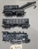 3-Lionel Train Cars