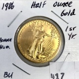 1986 half ounce gold,