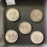 Walking Liberty Halves (5),