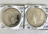 2, Morgan dollar, repros in silver,