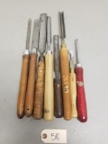 8 Assorted Marked Lathing Tools,