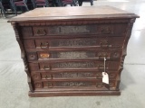 Large 5 Drawer Wooden Spool Cabinet,