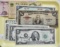 Foreign notes, signed US notes, unc. $1 note,