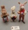 (3) Vintage Wind-Up Bunny Toys