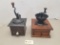 (2) Early Wooden / Cast Iron Coffee Grinders