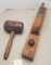 Primitive Wooden Mallet & Wooden Sandusky Plane