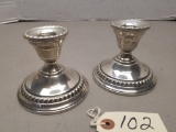(2) Weighted Sterling Candle Sticks