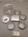 Assorted Sterling Rimmed Glassware