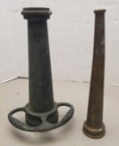 2-Vintage Brass Fire Nozzles