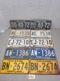 5 - Matching Maryland License Plate Sets