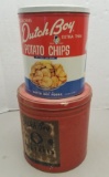 (2) Vintage Dutch Boy Chip / Pretzel Tins