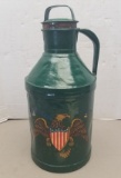 Vintage Hand Painted Oil Can with Lid