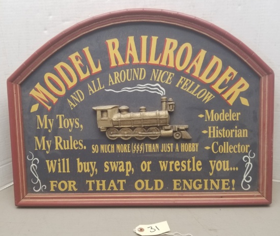 Wooden Model Railroader Sign
