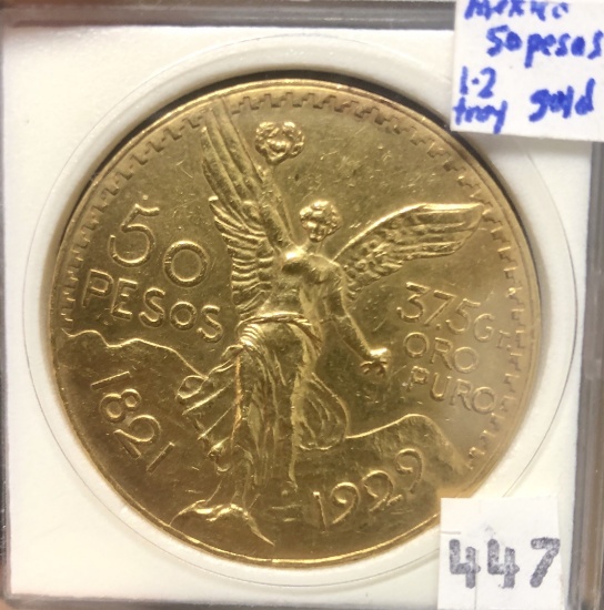 50 Pesos Mexican Gold. Online, cash or certified f