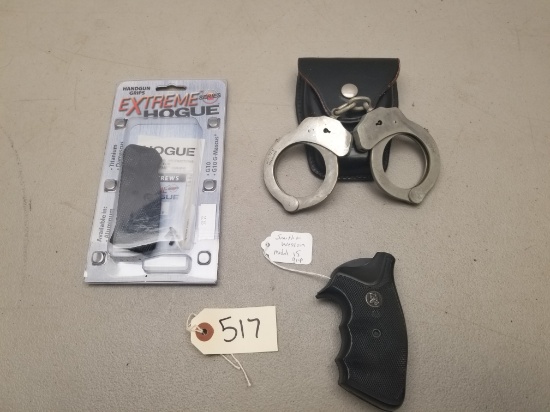 (2) New Pistol Grip Sets & GAY-PEE Handcuffs