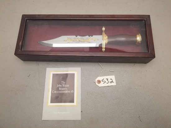 John Wayne Western Commemorative 45 Bowie Knife