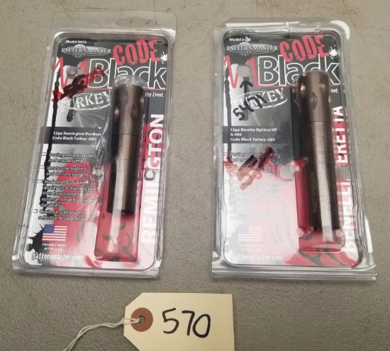 (2) Code Black Benelli and Remington 12 Ga. Chokes