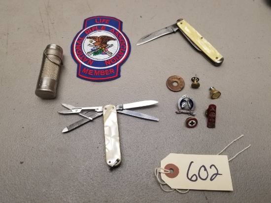 Vintage Folding Knives, Pins, Patches & More