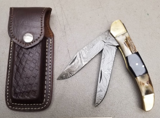 Handmade Custom Damascus Steel Folding Knife