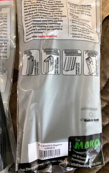 (5) Mako 30RD M16/AR15 Magazines