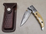 Handmade Custom Damascus Steel Folding Knife