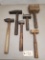 6-Assorted Vintage Hammers & Wooden Mallets