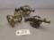 (3) Large Toy Brass Cannons