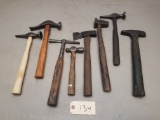 8-Assorted Unmarked Vintage Hammers