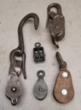 5-Vintage Iron Pulleys