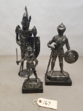 3-Vintage Medieval Knight Statues